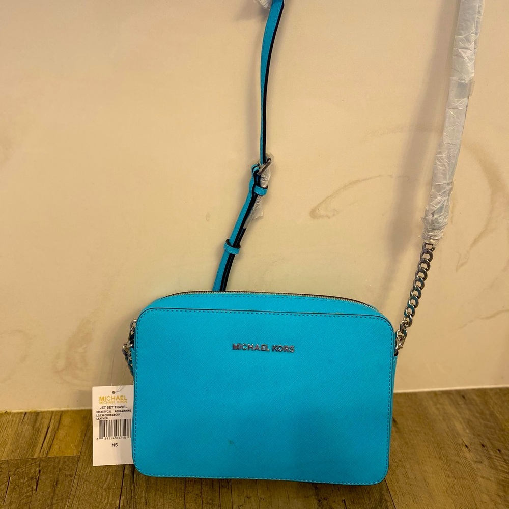 MICHAEL KORS aquamarine crossbody new with tags